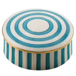 Turquoise Stripes Belle Epoque Round Box