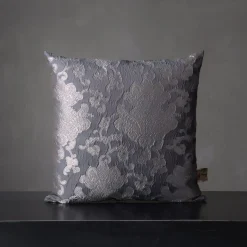 Tweedia Square Floral Azure Jacquard Cushion