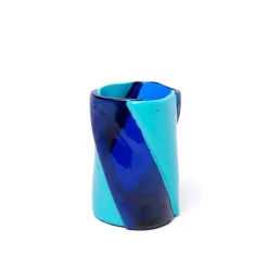 Twirl Blue and Turquoise Large Vase by Enzo Mari