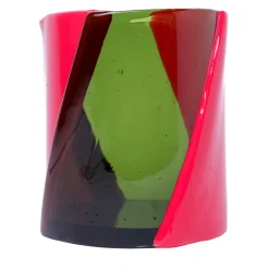 Twirl Large Green and Fuchsia Vase by Enzo Mari