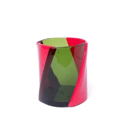Twirl Large Green and Fuchsia Vase by Enzo Mari