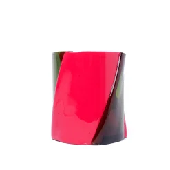 Twirl Large Green and Fuchsia Vase by Enzo Mari