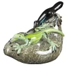 Two Glass Green Lizards on Stone