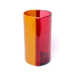Two Lines Fuchsia and Orange Large Vase by Enzo Mari