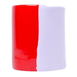 Two Lines Lilac and Coral Medium Vase by Enzo Mari