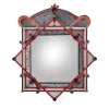 Tyrus Red Murano Glass Wall Mirror