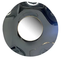 Undulate Handmade Fumé Crystal Mirror