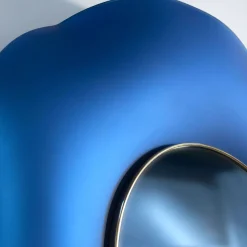 Undulate Satin Blue Wall Mirror
