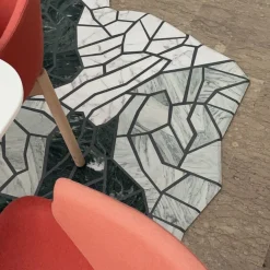 Vague Asymmetrical Marble Rug by Zanellato-Bortotto Studio