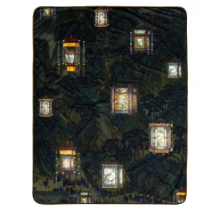 Velvet plaid with Chinese Lanterns