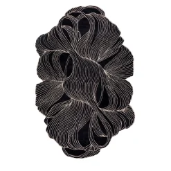 Velvety Vortex Ebony & Antique White Hand Tufted Rug