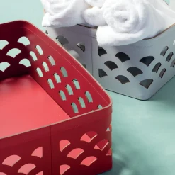 Venice 15 Leather Basket Red