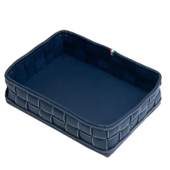 Ventotene Knotted Blue Faux-Leather Vide-Poche