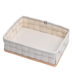 Ventotene Knotted Cream Faux-Leather Vide-Poche