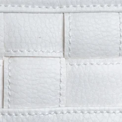 Ventotene Rectangular Knotted White Faux-Leather Vide-Poche