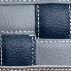 Ventotene Small Knotted Gray & Blue Faux-Leather Vide-Poche