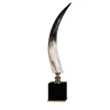 Vertical Horn with 24K Gold Brass Base Sculpture