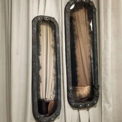 Verve Small Hand-Antiqued Pyrite Mirror