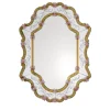 Vetrai Amber/Pink Murano Glass Mirror