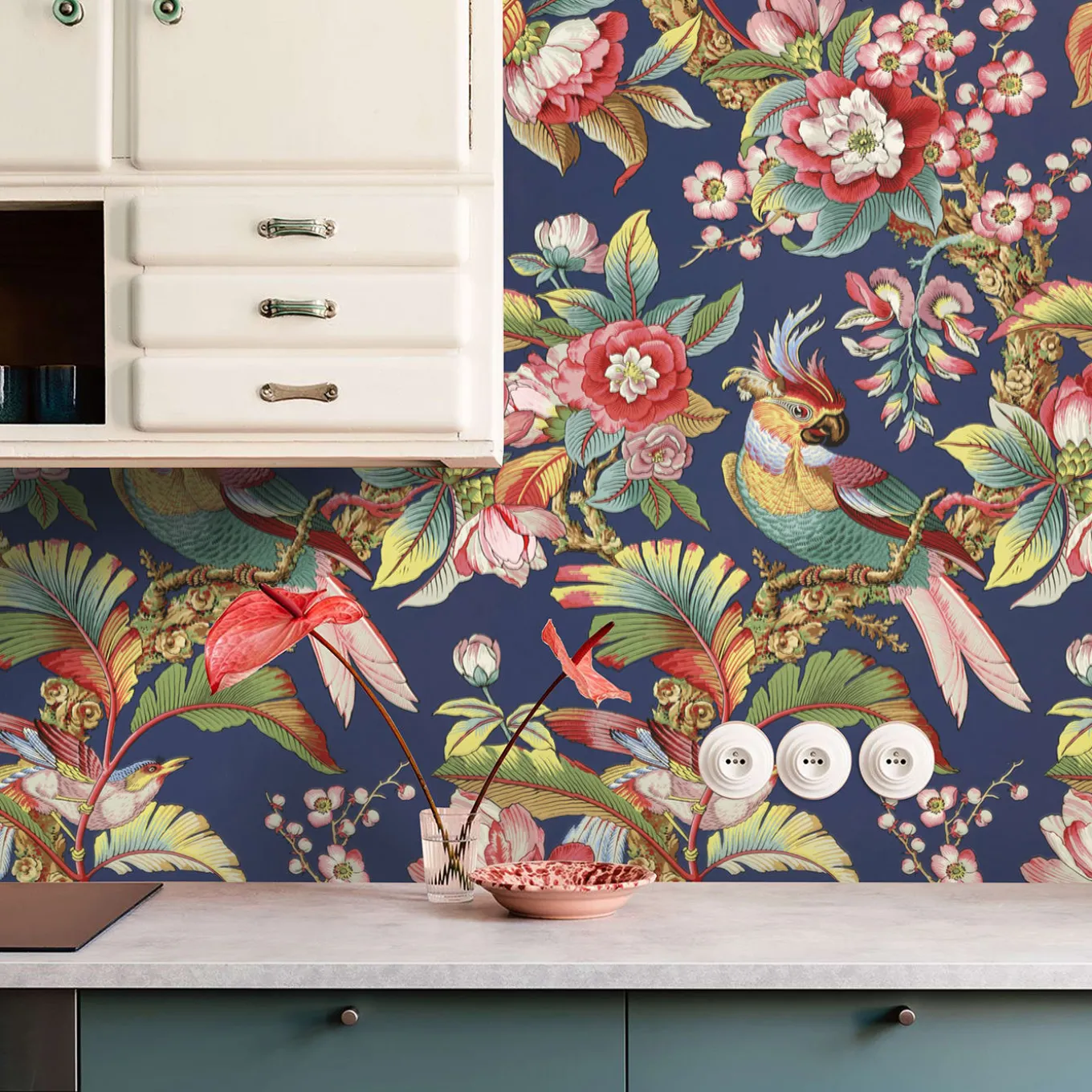 Vintage Asian Chinoiserie Wallpaper