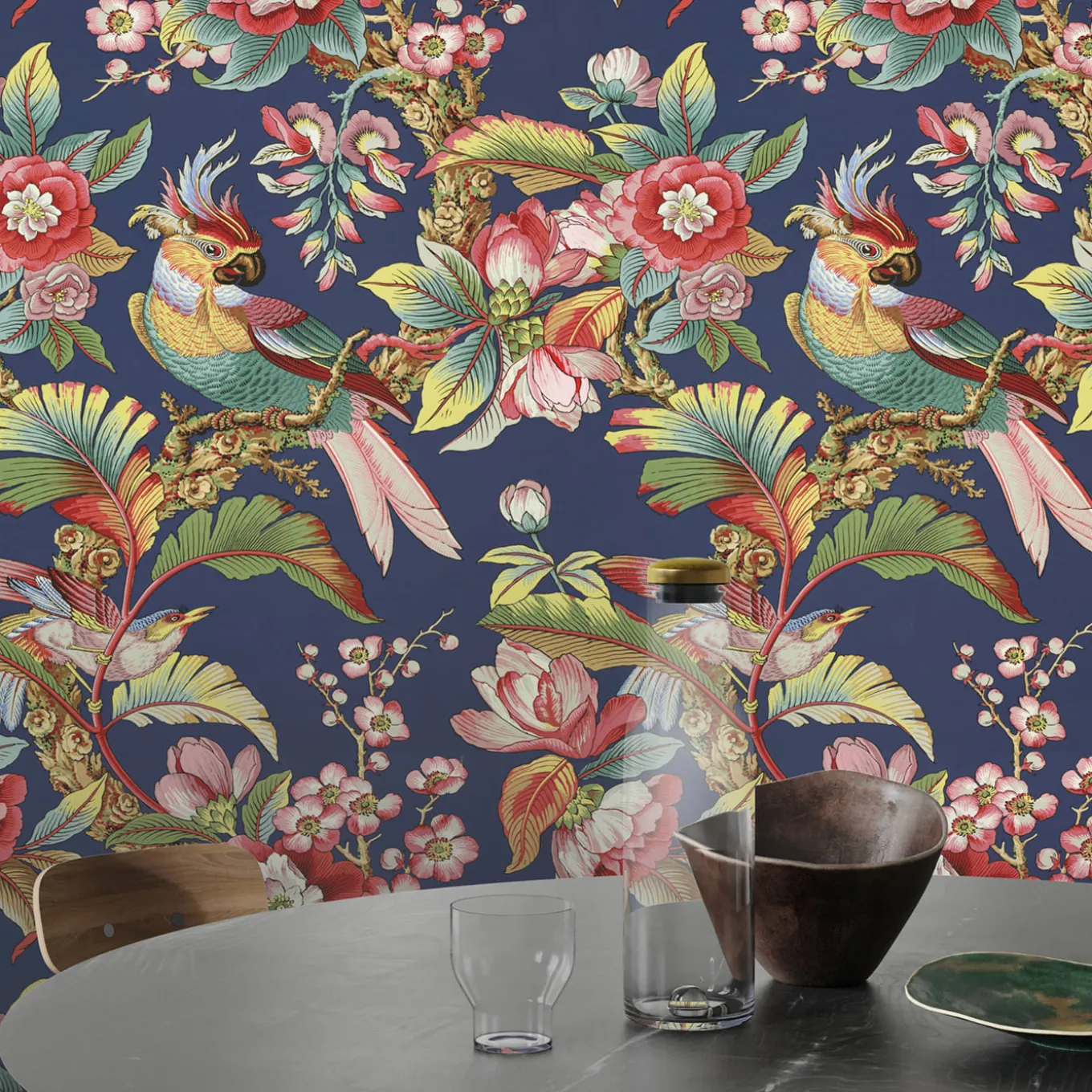 Vintage Asian Chinoiserie Wallpaper