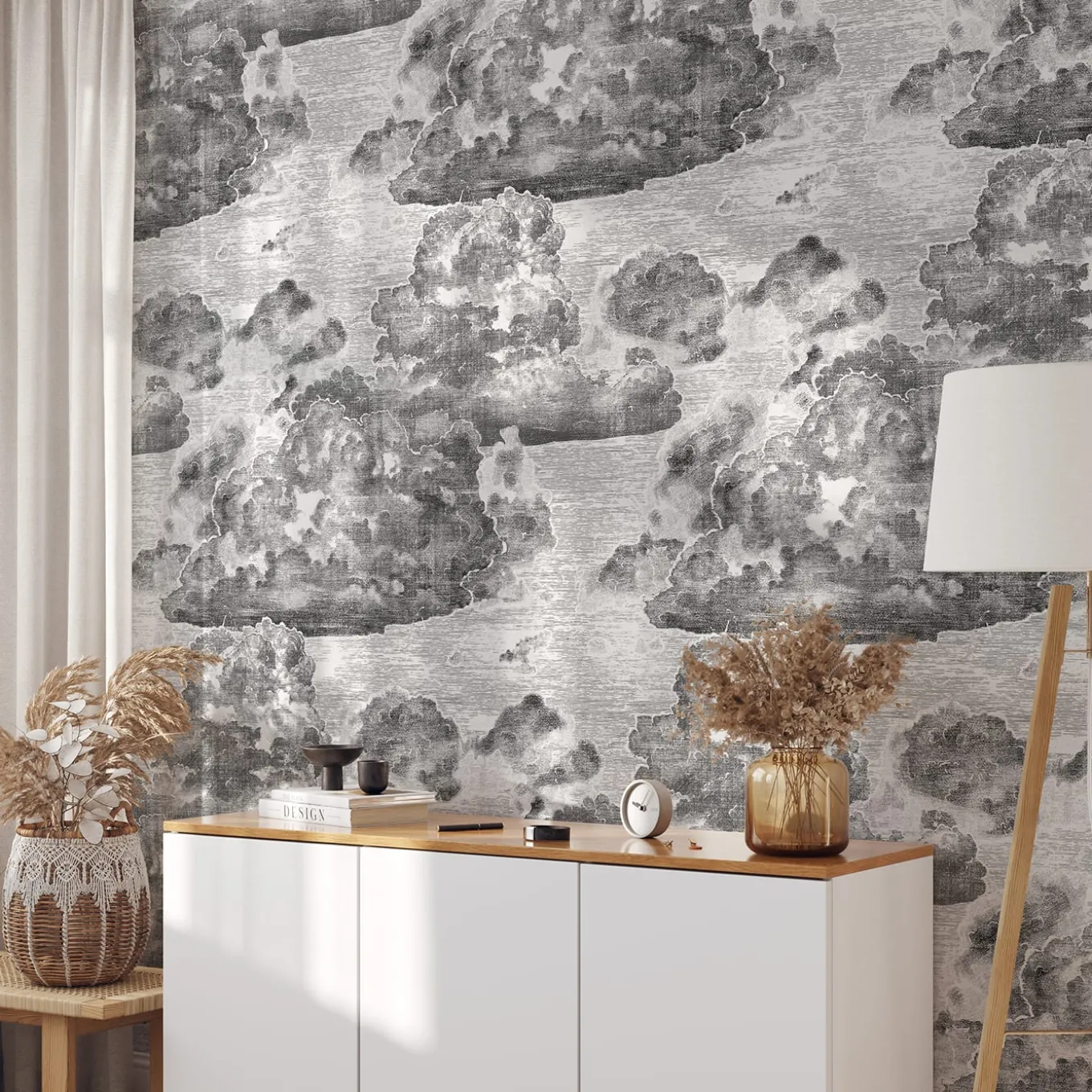 Vintage Black Cloud Wallpaper