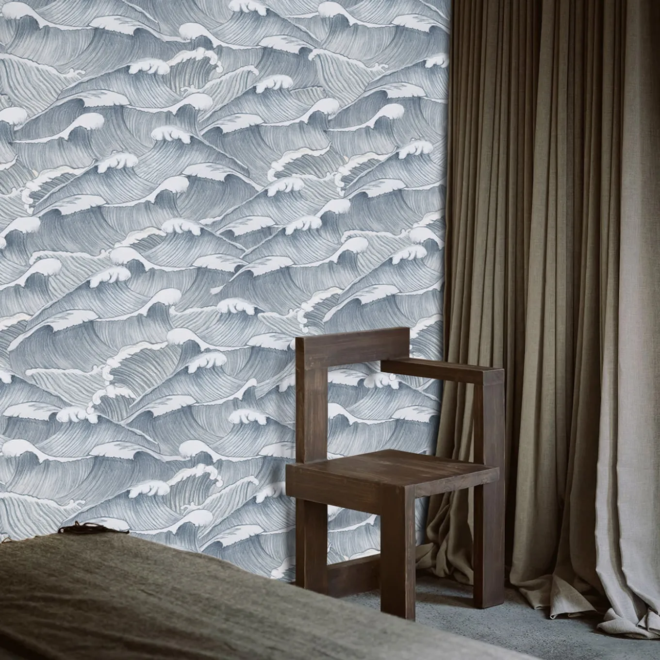 Vintage Japanese Waves Wallpaper