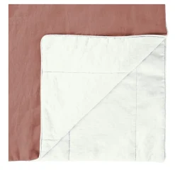 Vintage Pink Linen Blanket with Piping