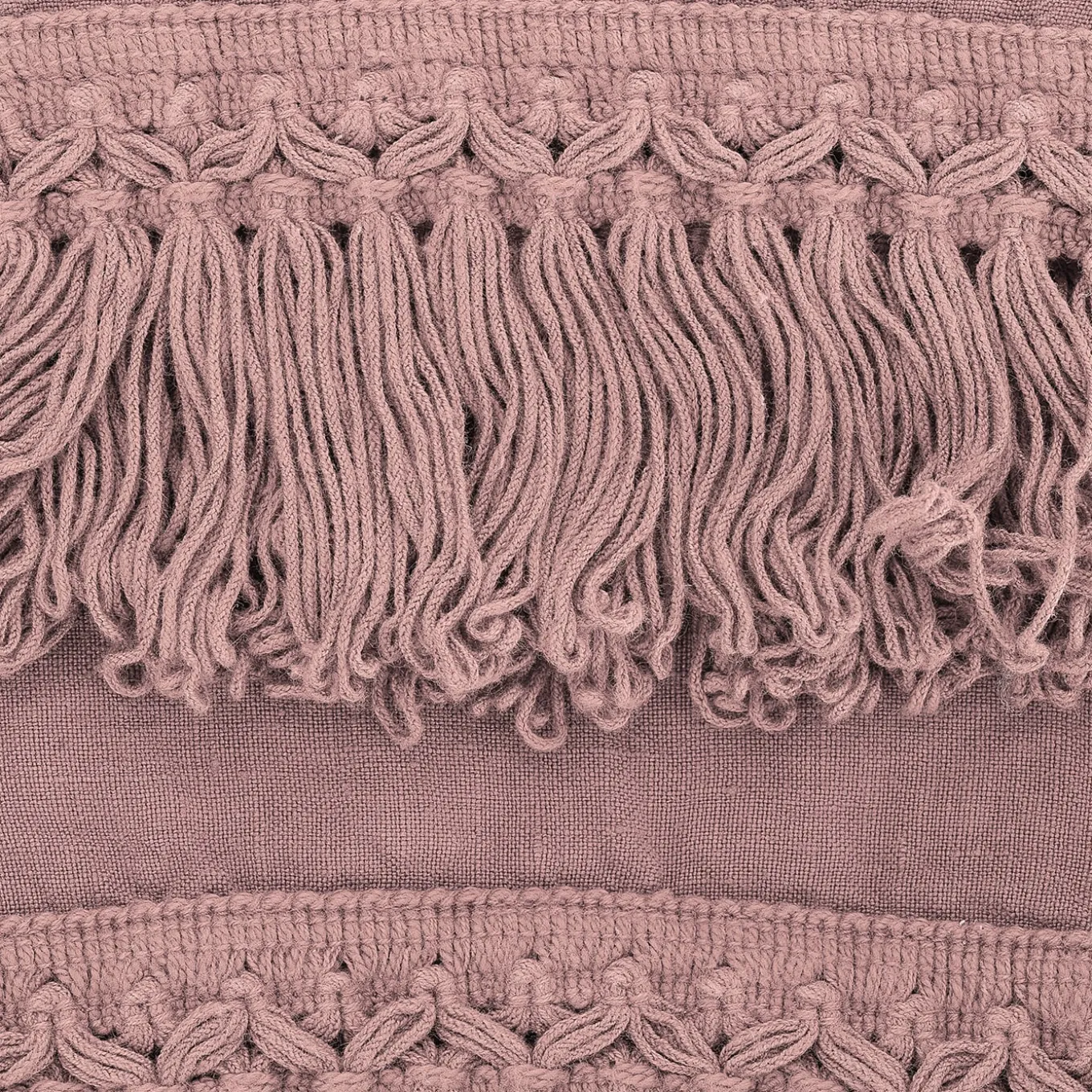 Vintage Pink Towel Set with Long Fringe