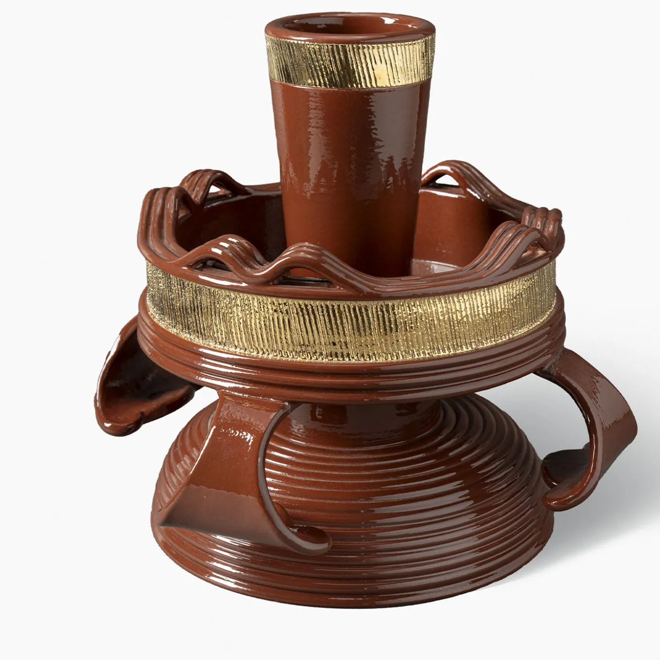 Vintage-Style Brown and Gold Centerpiece by Pierre Marie Agin