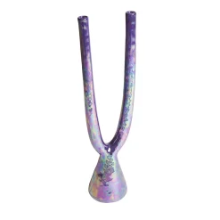 Violet Ceramic Double Candlestick