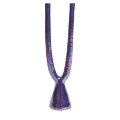 Violet Ceramic Double Candlestick