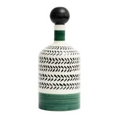 Virgo Decorative Green Bottle with Lid