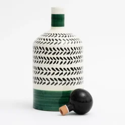Virgo Decorative Green Bottle with Lid