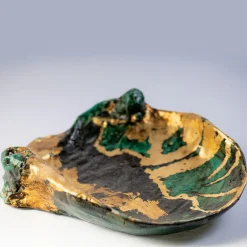 Voglia Di Mare Verdigris & Gold Centerpiece Bowl