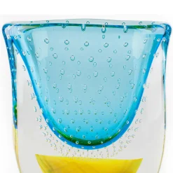 Vrmbicolr Light-Blue and Yellow Vase