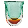 Vrmbicolr Turquoise and Amber Vase