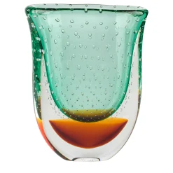 Vrmbicolr Turquoise and Amber Vase