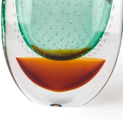 Vrmbicolr Turquoise and Amber Vase