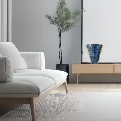 V-Shaped Submerged-Balloton Navy-Blue & Transparent Vase