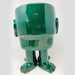 Walking Head Medium Green Flower Pot