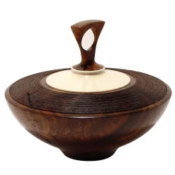 Walnut Bowl with Galalith Lid