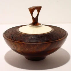 Walnut Bowl with Galalith Lid