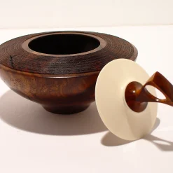 Walnut Bowl with Galalith Lid