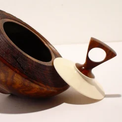 Walnut Bowl with Galalith Lid