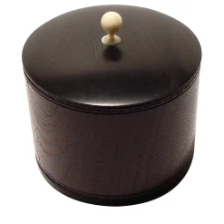Wengè and Ebony Round Box with Lid