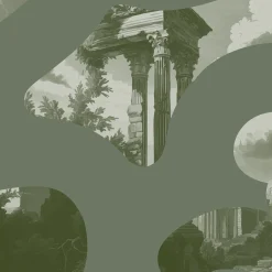 Whispers of Forgotten Past Sage Green Edition Wallpaper by Magnus Gjoen