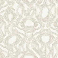 White & Beige Equinox Polyester Wallcovering Fabric
