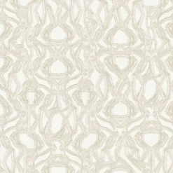 White & Beige Equinox Polyester Wallcovering Fabric