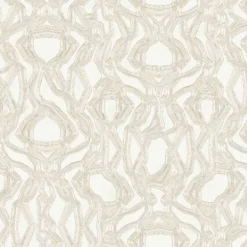 White & Beige Equinox Polyester Wallcovering Fabric